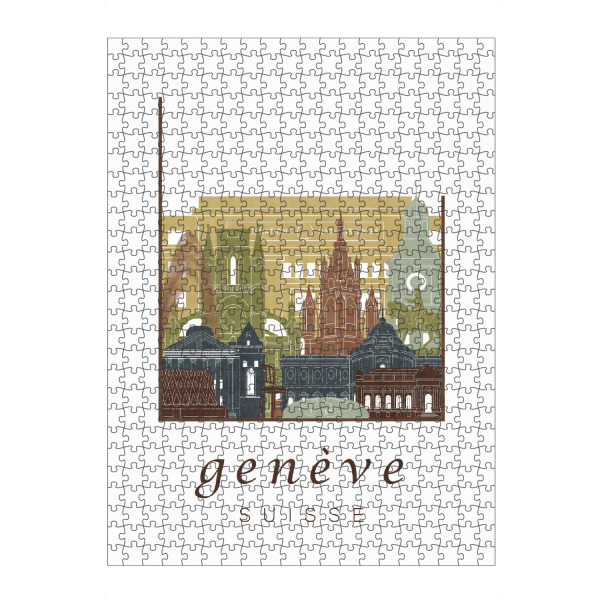 artboxONE Puzzle "Geneva skyline light brown" artboxONE - Städte,Architektur