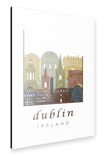 Alu-Dibond "Dublin skyline light brown" 30x20 cm artboxONE