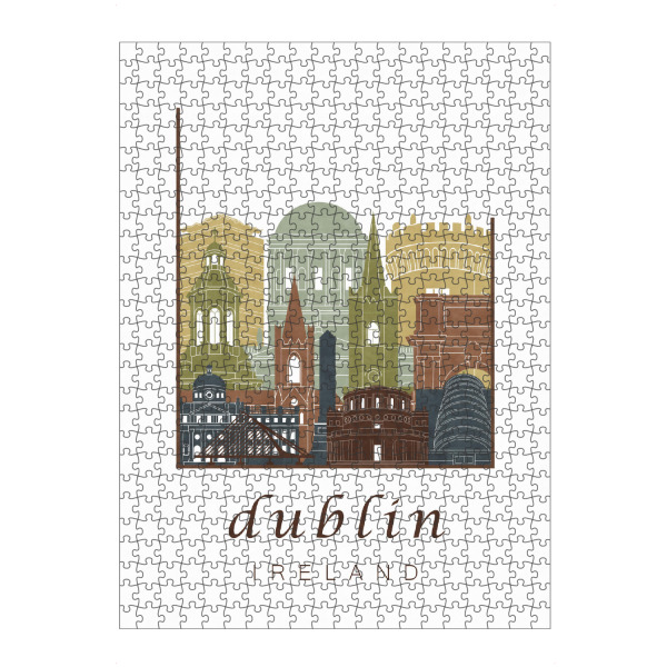 artboxONE Puzzle "Dublin skyline light brown" artboxONE - Städte,Architektur - Dublin,Ireland,Irland,Skyline,Cityscape,Travel,City,Architecture
