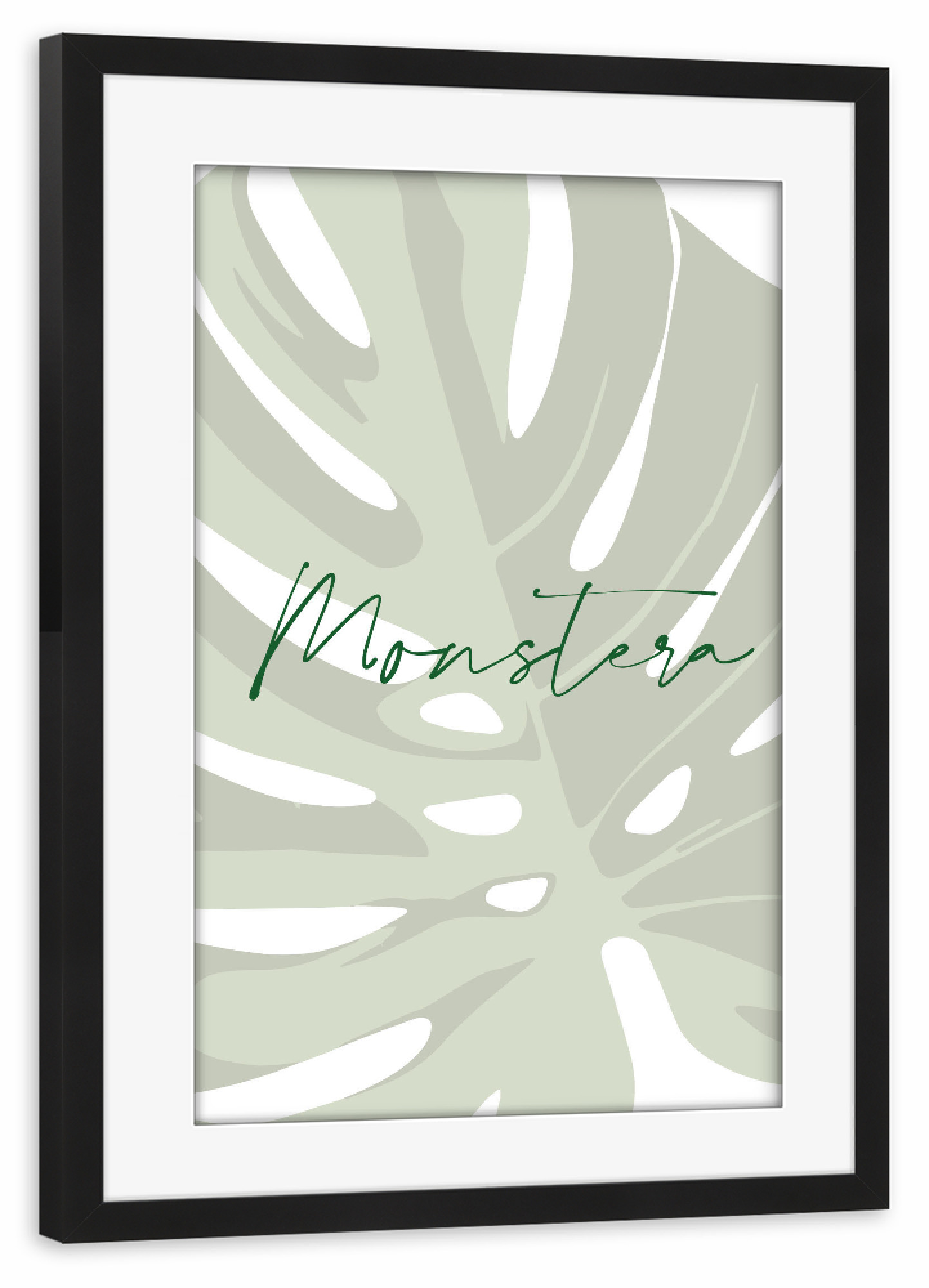 Poster mit Rahmen schwarz "Monstera Plant" artboxONE - Typografie,Natur,Floral