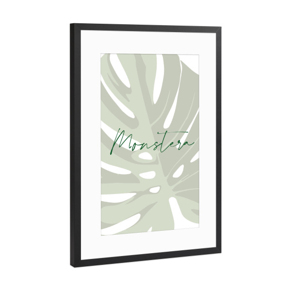 Poster mit Rahmen Schwarz (Metallic) "Monstera Plant" artboxONE - Typografie,Natur,Floral