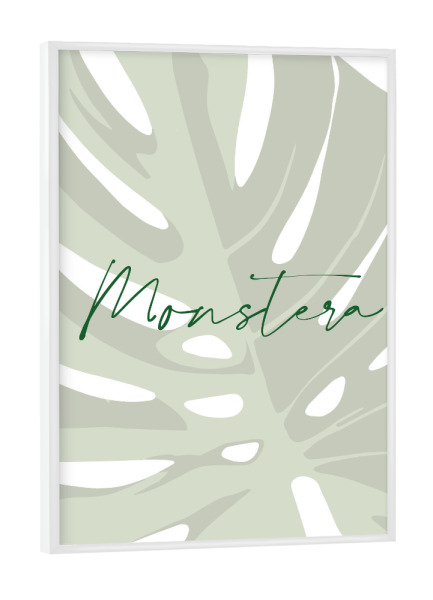 Poster mit weißem Rahmen "Monstera Plant" artboxONE - Typografie,Natur,Floral