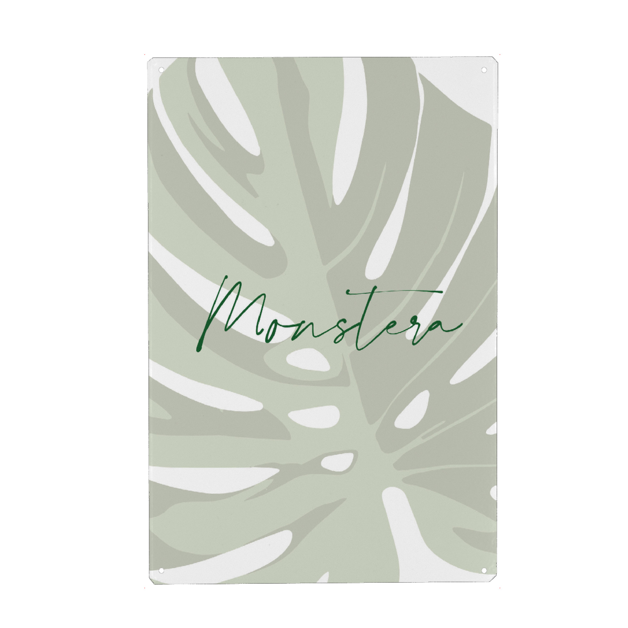 Metall Poster "Monstera Plant" artboxONE - Typografie,Natur,Floral