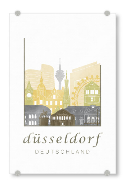Acrylglasbild "Düsseldorf skyline desert" artboxONE - Architektur,Städte / Düsseldorf