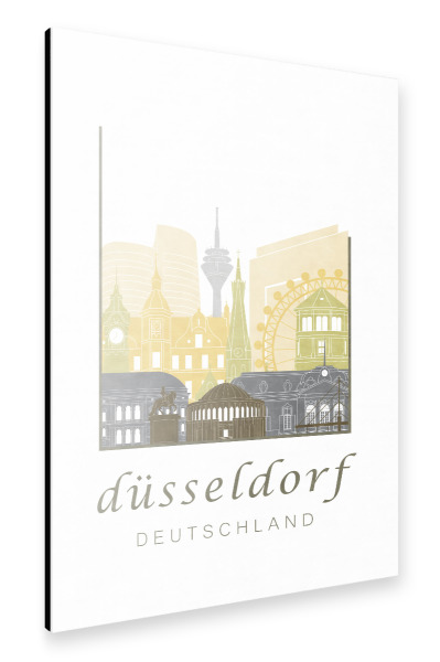 Alu-Dibond "Düsseldorf skyline desert" 30x20 cm artboxONE