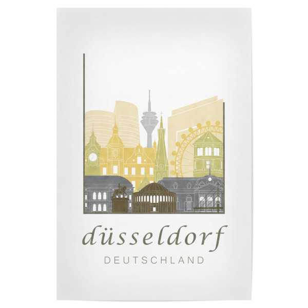 Poster "Düsseldorf skyline desert" artboxONE - Architektur,Städte / Düsseldorf