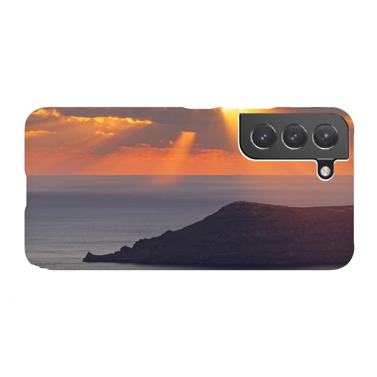 Samsung Galaxy "Sonnenstrahlen und Inselsilhouette" Premium-Case Handyhülle artboxONE