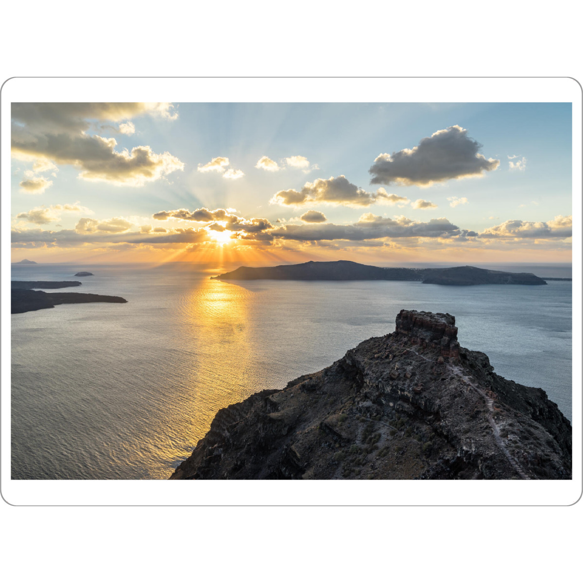Tischset "Sonnenuntergang auf Santorini" artboxONE - Natur,Reise / Strand und Meer,Reise / Länder
