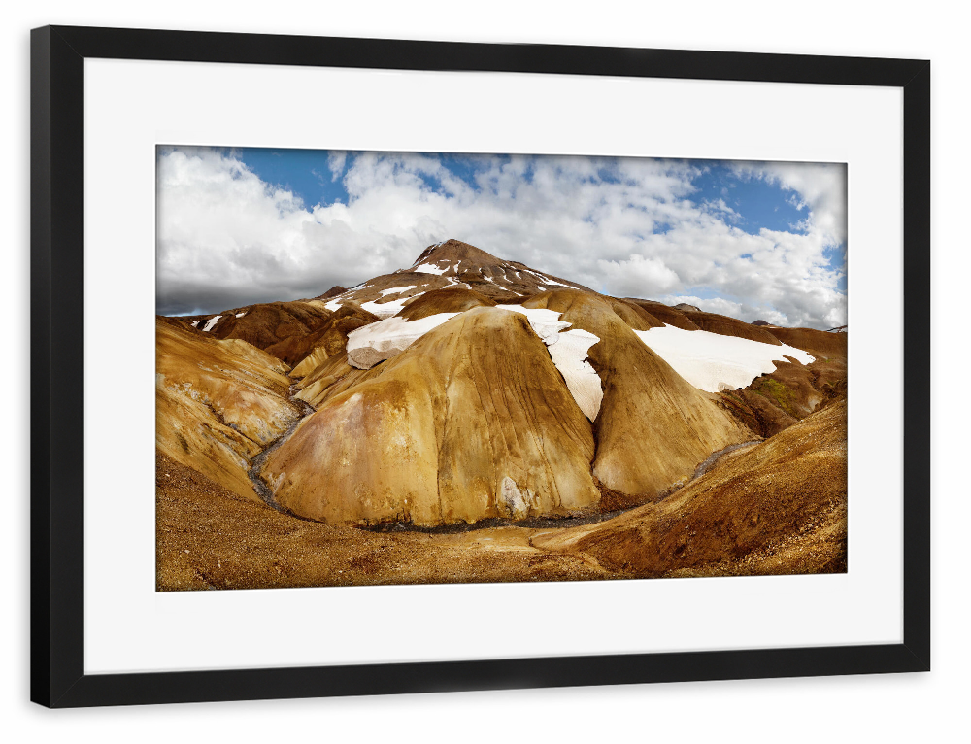 Poster mit Rahmen schwarz "Bergkette mit Schneeresten" artboxONE - Natur,Reise,Reise / Länder