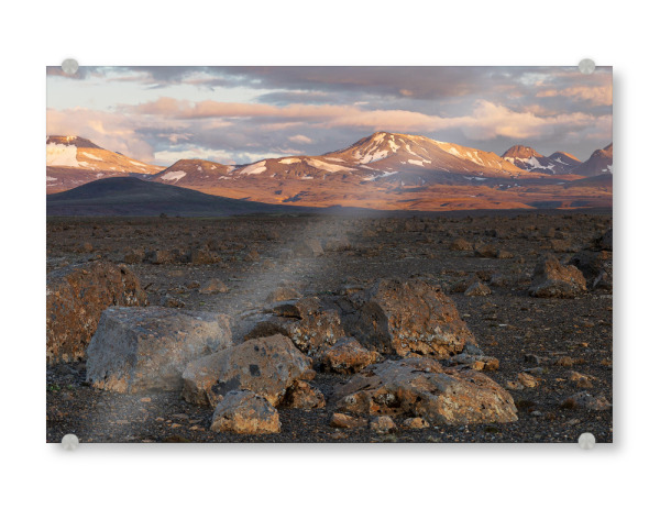 Acrylglasbild "Island - Bergkette im Abendlicht" artboxONE - Natur,Reise,Reise / Länder