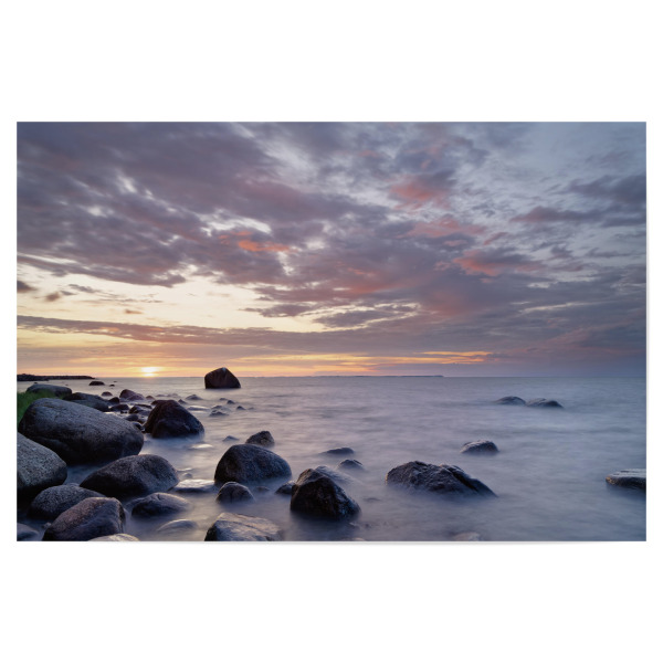 Poster 30x20 cm "Sonnenuntergang am Steinstrand" artboxONE - Natur,Reise / Strand und Meer