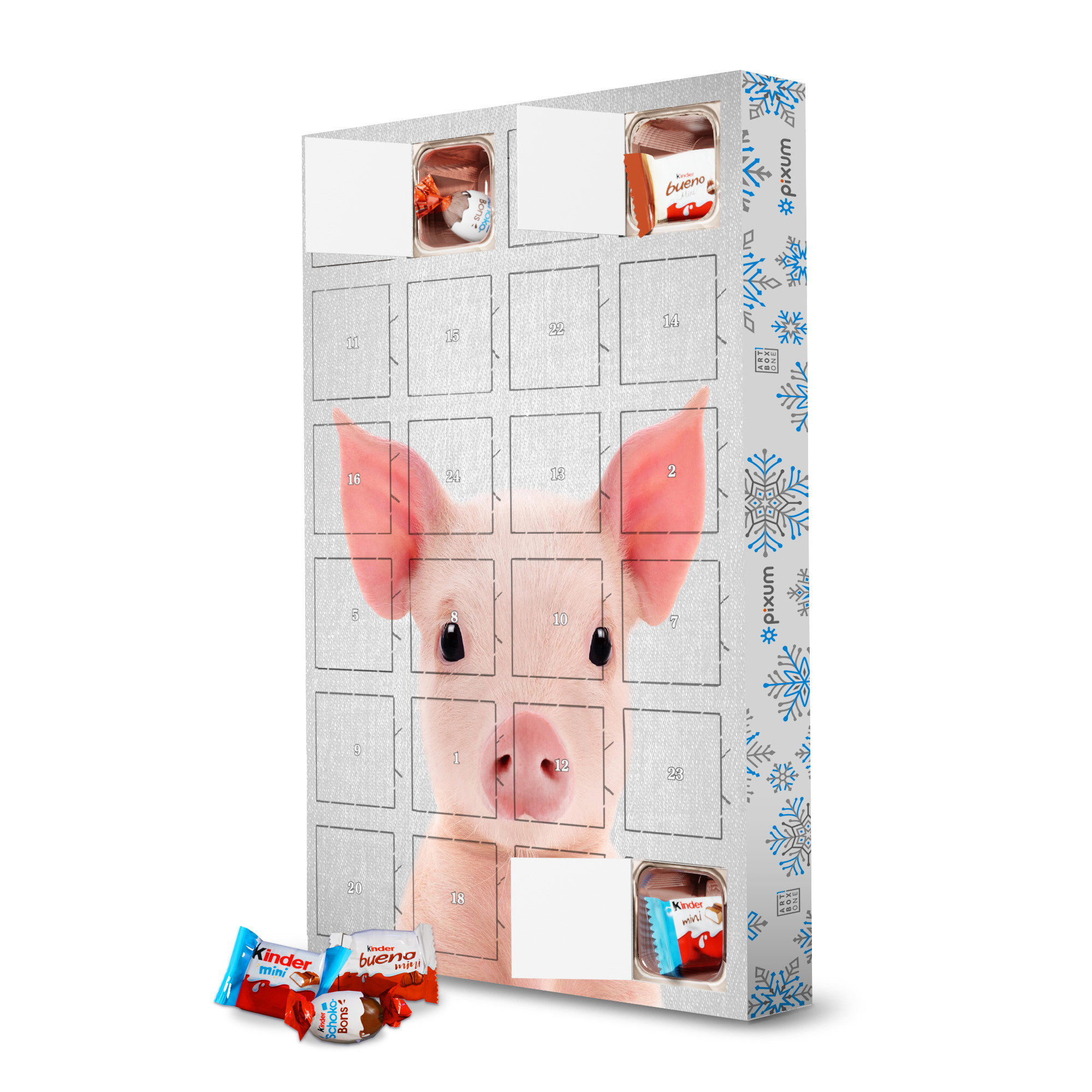 Adventskalender mit Produkten von Kinder Piglet - Colorful artboxONE Adventskalender Für Kinder