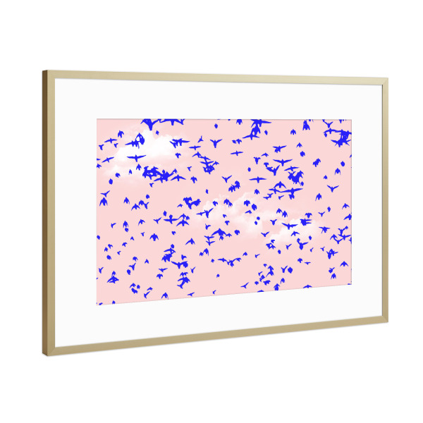 Poster mit Rahmen Gold "The Right To Fly" artboxONE - Tiere,Abstrakt