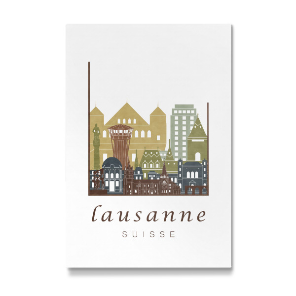 Galerie-Print "Lausanne skyline light brown" 30x20 cm artboxONE