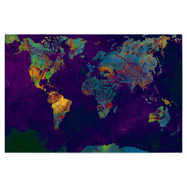 Poster "World map yellow blue art" artboxONE - Reise,Kartografie