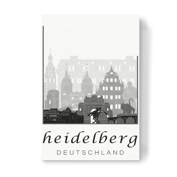 Leinwandbild "Heidelberg skyline black & white" artboxONE - Städte,Schwarzweiß,Architektur
