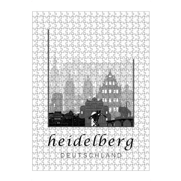 Puzzle Ravensburger "Heidelberg skyline black & white" artboxONE - Städte,Schwarzweiß,Architektur
