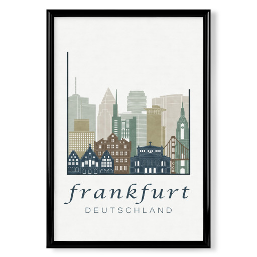 Frankfurt skyline light blue