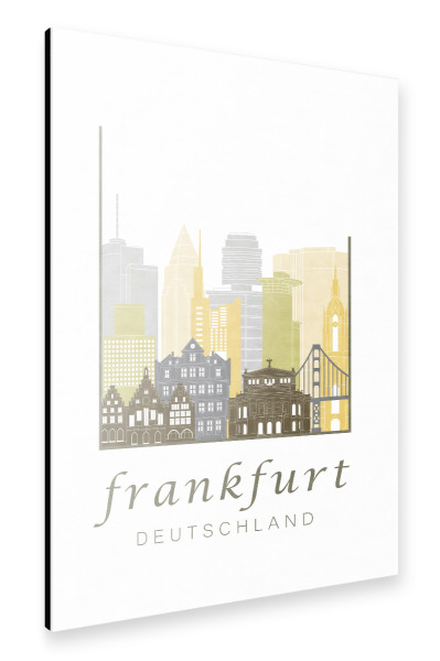 Alu-Dibond "Frankfurt skyline desert" 30x20 cm artboxONE