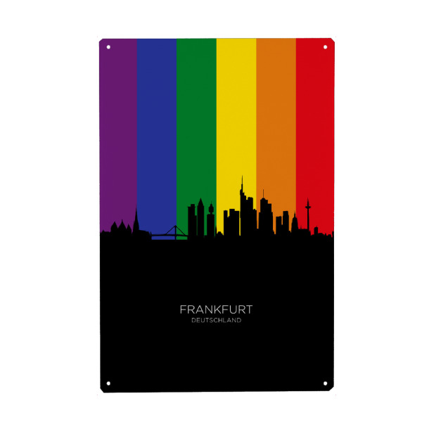 Metall Poster "Frankfurt Germany Skyline Pride" artboxONE - Städte,Städte / Frankfurt