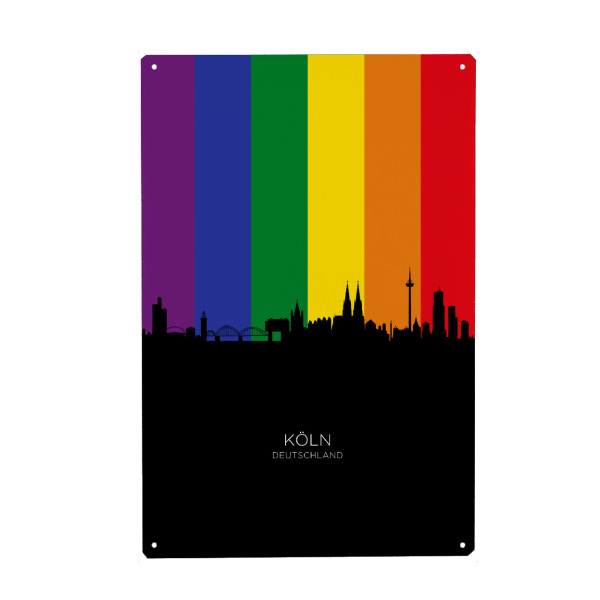 Metall Poster "Cologne Germany Skyline Pride" artboxONE - Städte,Städte / Köln