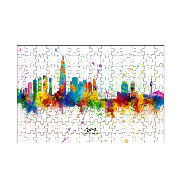artboxONE Puzzle "Seoul Skyline South Korea Splash" artboxONE - Städte - Seoul,South korea,Skyline,Cityscape,Stadtbild,Watercolor,City