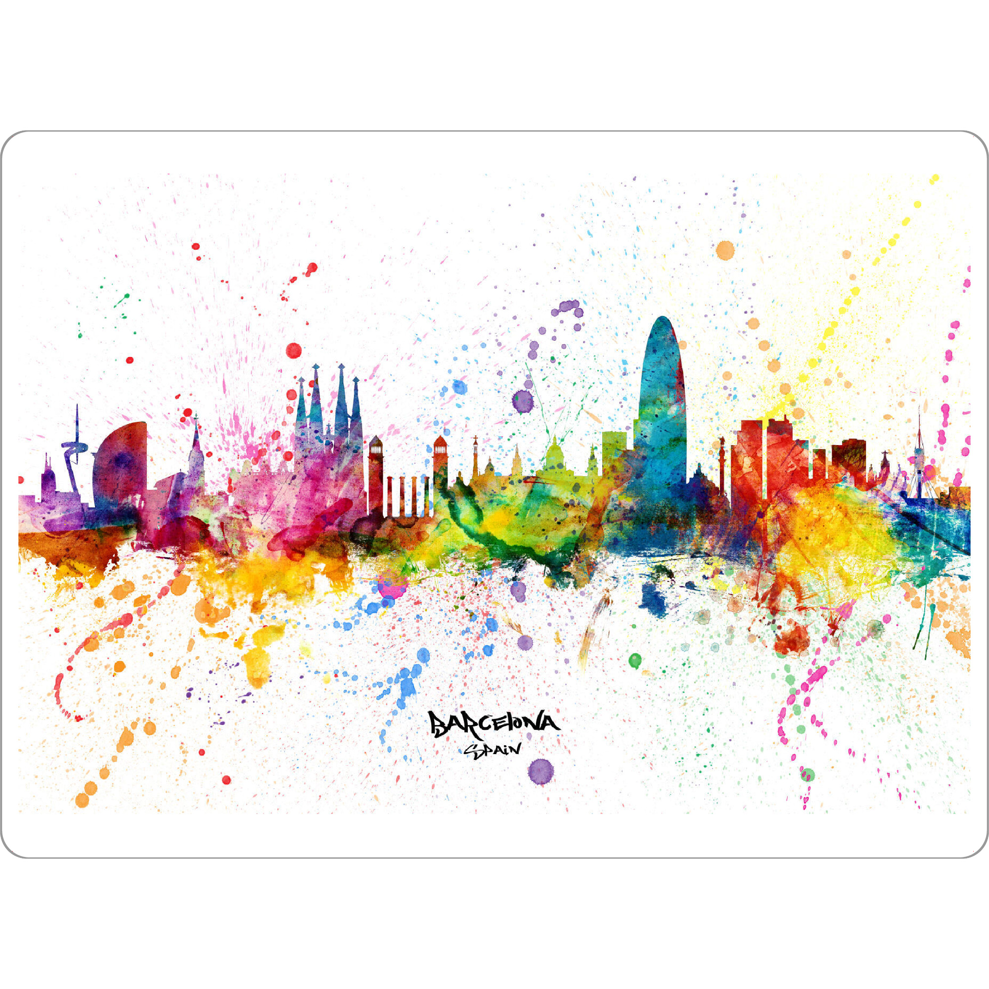 Tischset "Barcelona Spain Skyline Splash" artboxONE - Städte,Städte / Barcelona