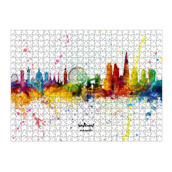 artboxONE Puzzle "London England Skyline Splash" artboxONE - Städte,Städte / London - London,England,Skyline,Cityscape,Stadtbild,Watercolor,City
