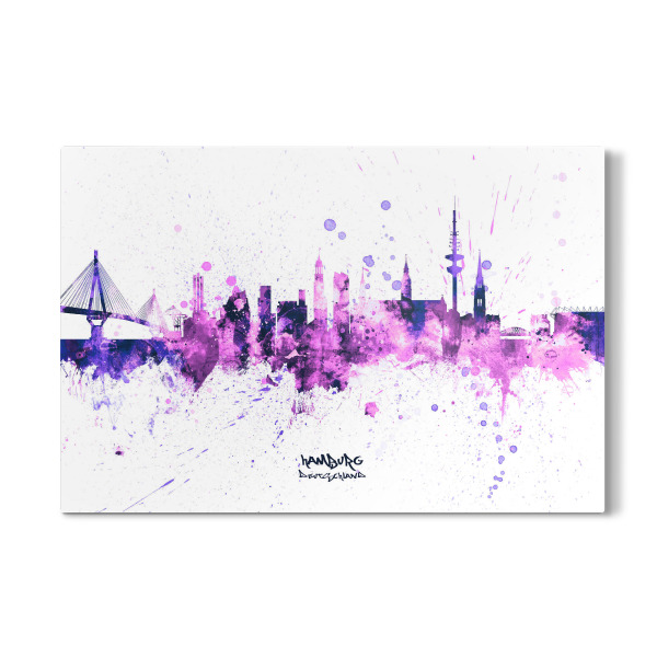 Galerie-Print "Hamburg Germany Skyline PurplePink" 30x20 cm artboxONE