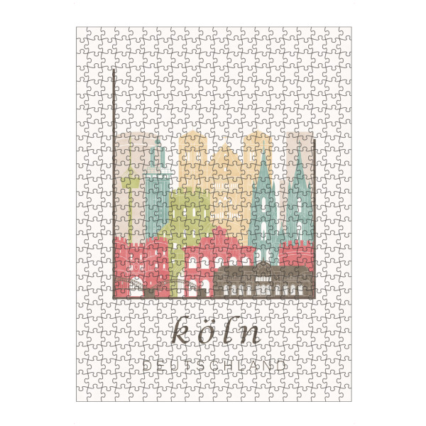 artboxONE Puzzle "Cologne skyline pastel" artboxONE - Städte / Köln,Architektur - Cologne,Köln,Germany,Deutschland,Skyline,Cityscape,Travel,City