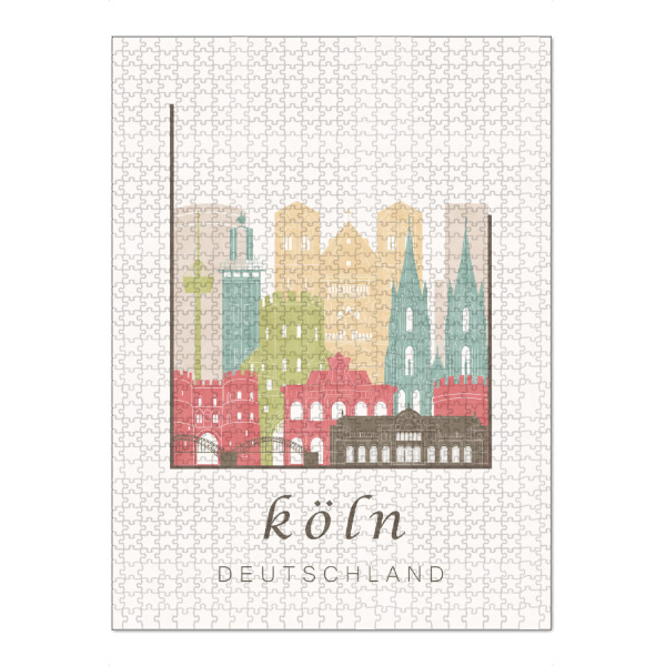Puzzle Ravensburger "Cologne skyline pastel" artboxONE - Städte / Köln,Architektur - Cologne,Köln,Germany,Deutschland,Skyline,Cityscape,Travel,City