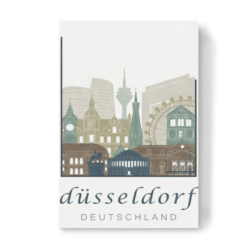Düsseldorf skyline light blue