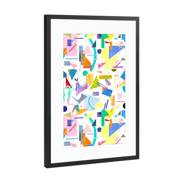 Poster mit Rahmen Schwarz (Metallic) "Geometric Collage Pop" artboxONE - Für Kinder,Abstrakt,Geometrie