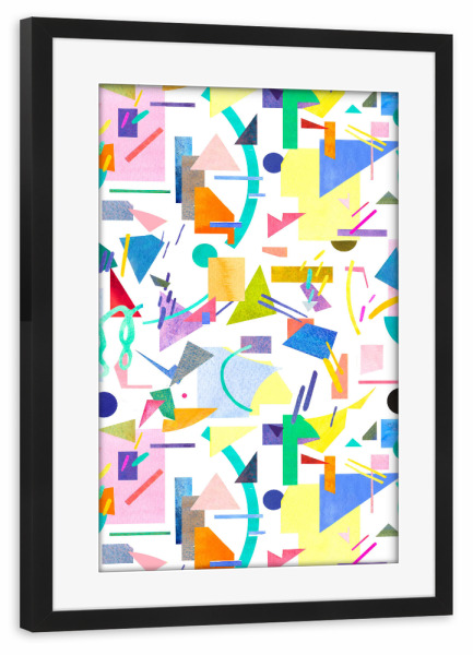 Poster mit Rahmen schwarz "Geometric Collage Pop" artboxONE - Für Kinder,Abstrakt,Geometrie