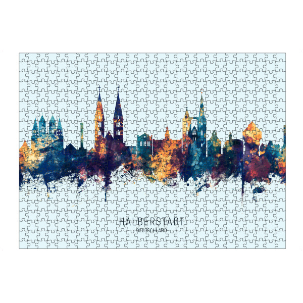 artboxONE Puzzle "Halberstadt Skyline BlueOrange" artboxONE - Städte