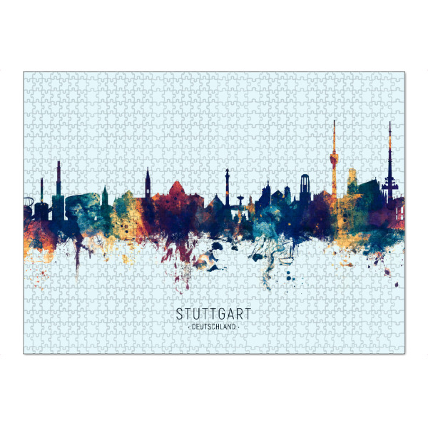 Puzzle Ravensburger "Stuttgart Skyline BlueOrange" artboxONE - Städte,Städte / Stuttgart
