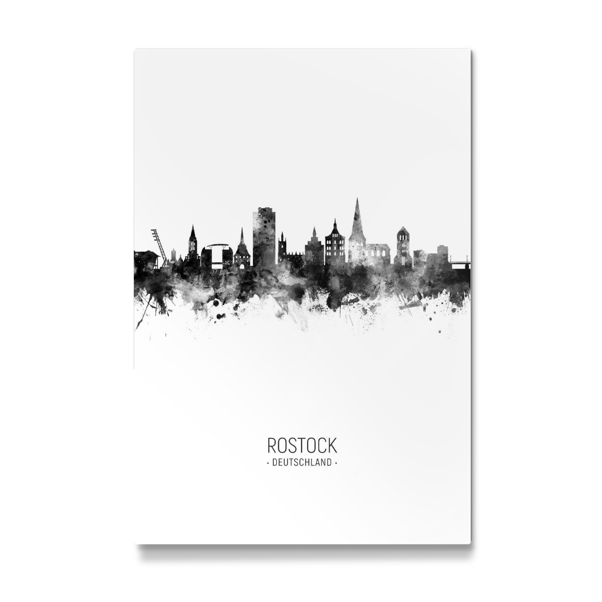 Galerie-Print "Rostock Germany Skyline BW" 75x50 cm artboxONE