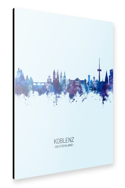 Alu-Dibond "Koblenz Germany Skyline Dark Blue" 30x20 cm artboxONE