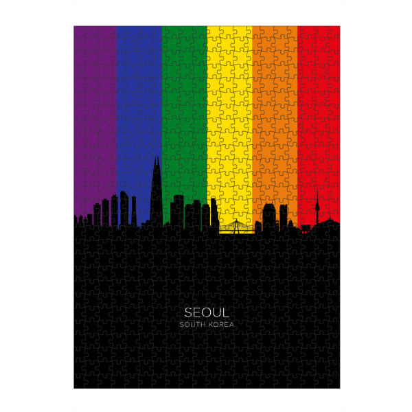 Puzzle Ravensburger "Seoul Skyline South Korea Pride" artboxONE - Städte