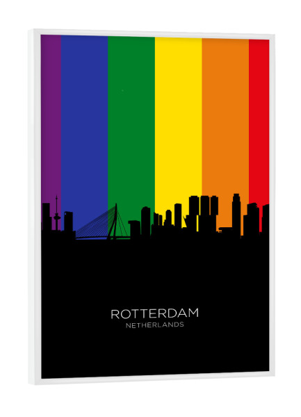 Poster mit weißem Rahmen "Rotterdam Skyline Pride" artboxONE - Städte