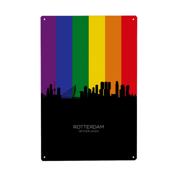 Holzbild "Rotterdam Skyline Pride" artboxONE - Städte