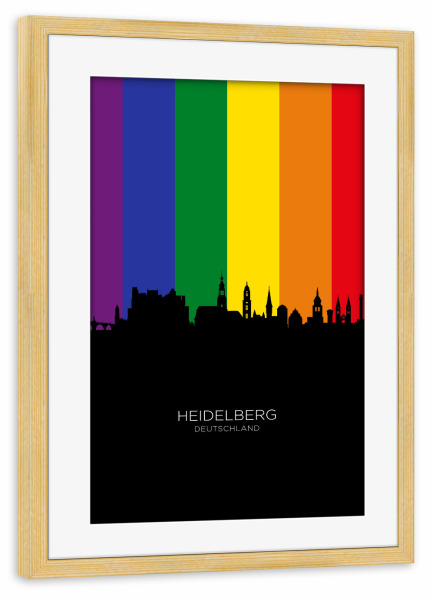 Poster mit Rahmen kiefer "Heidelberg Germany Skyline Pride" artboxONE - Städte