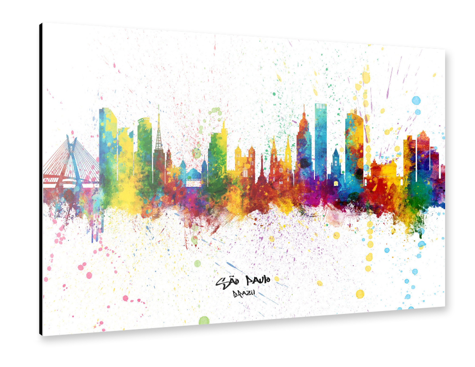 Alu-Dibond "São Paulo Skyline Brazil Splash" 30x20 cm artboxONE