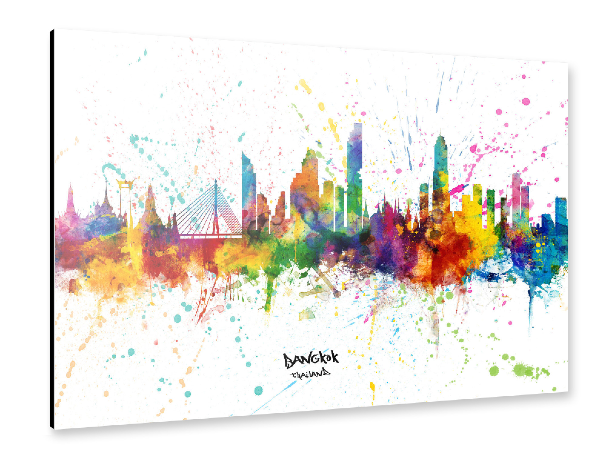 Alu-Dibond "Bangkok Thailand Skyline Splash" 30x20 cm artboxONE