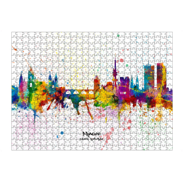 Puzzle Ravensburger "Prague Skyline Splash" artboxONE - Städte / Prag - Prague,Czech republic,Skyline,Cityscape,Stadtbild,Watercolor,City