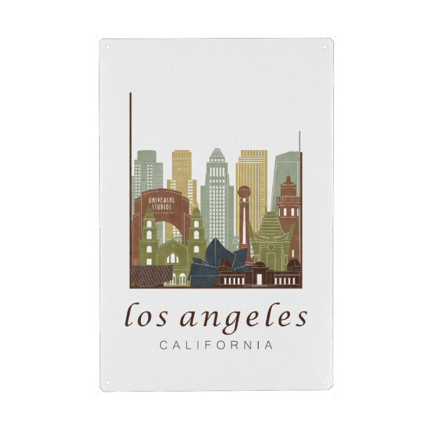 Metall Poster "Los Angeles skyline light brown" artboxONE - Architektur,Städte / Los Angeles