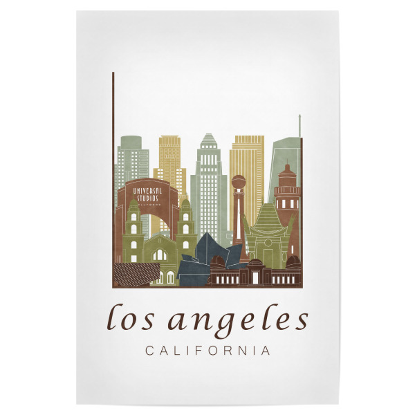 Poster "Los Angeles skyline light brown" artboxONE - Architektur,Städte / Los Angeles