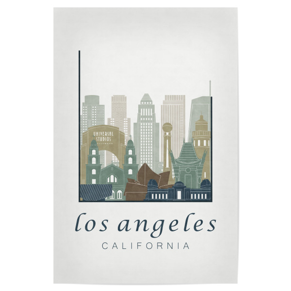 Poster 30x20 cm "Los Angeles skyline light blue" artboxONE - Architektur,Städte / Los Angeles