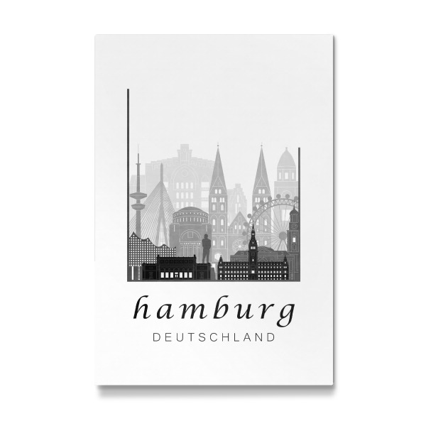 Galerie-Print "Hamburg skyline black & white" 30x20 cm artboxONE