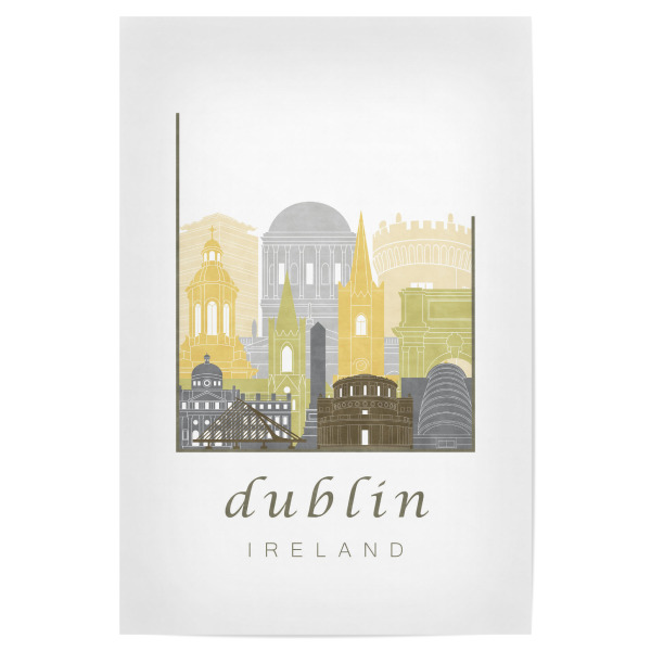 Poster 30x20 cm "Dublin skyline desert" artboxONE - Städte,Architektur - Dublin,Ireland,Irland,Skyline,Cityscape,Travel,City,Architecture